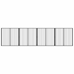 vidaXL Puerta para perros 4 uds. Negro 100 x 100 cm Acero Galvanizado