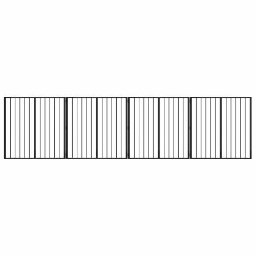 vidaXL Puerta para perros 4 uds. Negro 100 x 100 cm Acero Galvanizado
