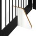 vidaXL Puerta para perros plegable con soportes 4 uds. Roble Negro