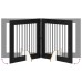 vidaXL Puerta para perros plegable con soportes 4 uds. Roble Negro