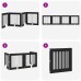 vidaXL Puerta para perros plegable con soportes 4 uds. Roble Negro
