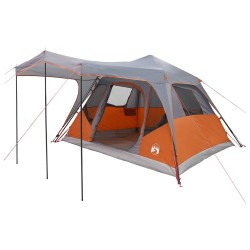 vidaXL Tienda Familiar con techo Gris y naranja 305 x 275 x 190 cm