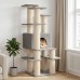 vidaXL Árbol para gatos con postes de sisal Gris Claro 161 cm