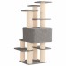 vidaXL Árbol para gatos con postes de sisal Gris Claro 161 cm