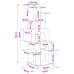 vidaXL Árbol para gatos con postes de sisal Gris Claro 161 cm