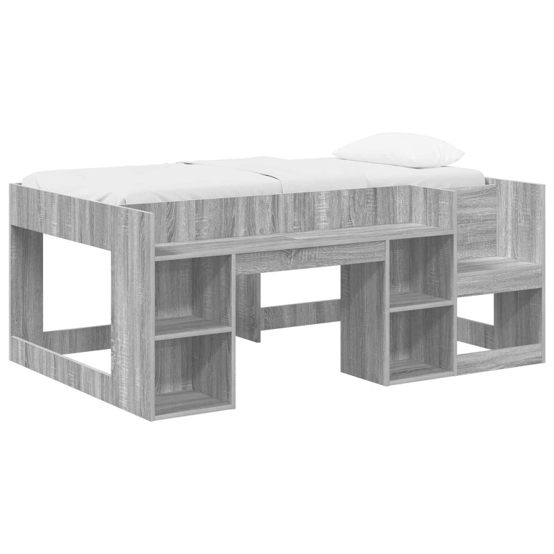 vidaXL Cama Infantil con Almacenamiento Sonoma gris 80 x 160 cm