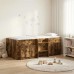 vidaXL Marco de cama loft con armario con puerta 3 uds. Roble Ahumado
