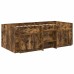 vidaXL Marco de cama loft con armario con puerta 3 uds. Roble Ahumado
