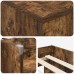 vidaXL Marco de cama loft con armario con puerta 3 uds. Roble Ahumado