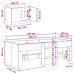 vidaXL Marco de cama loft con armario con puerta 3 uds. Roble Ahumado