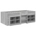 vidaXL Marco de cama loft con armario con estante 3 uds. Sonoma gris