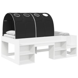 vidaXL Estructura de Cama con Barandas de Cama 3 uds. Blanco y Negro
