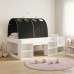 vidaXL Estructura de Cama con Barandas de Cama 3 uds. Blanco y Negro