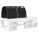 vidaXL Estructura de Cama con Barandas de Cama 3 uds. Blanco y Negro