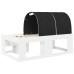 vidaXL Estructura de Cama con Barandas de Cama 3 uds. Blanco y Negro
