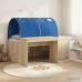 vidaXL Cama alta para niños con escritorio 3 uds. Roble Sonoma y Azul