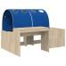 vidaXL Cama alta para niños con escritorio 3 uds. Roble Sonoma y Azul