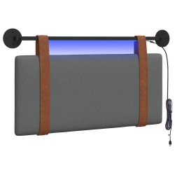 vidaXL Cabecero colgante Con luz LED Gris oscuro PU antiguo