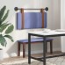 vidaXL Cabecero colgante Con luz LED Azul jeans PU antiguo