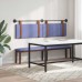 vidaXL Cabecero colgante Con luz LED Azul jeans PU antiguo