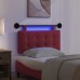 vidaXL Cabecero colgante Con luz LED Rojo vino Cuero sintético