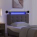 vidaXL Cabecero colgante Con luz LED Gris Cuero sintético
