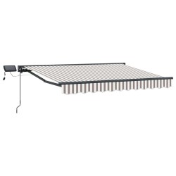 vidaXL Armazón de toldo manual con LEDs Gris claro y blanco. 4 x 3 m