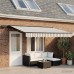 vidaXL Armazón de toldo manual con LEDs Gris claro y blanco. 4 x 3 m