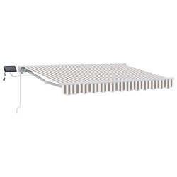 vidaXL Armazón de toldo manual con LEDs Gris claro y blanco. 4 x 3,5 m