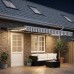 vidaXL Armazón de toldo manual con LEDs Gris claro y blanco. 4 x 3,5 m