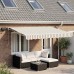 vidaXL Armazón de toldo manual con LEDs Gris claro y blanco. 4 x 3,5 m