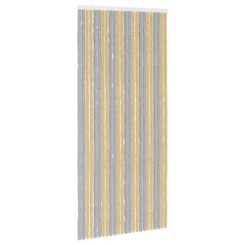 vidaXL Cortina de Insectos de Chenilla Gris y Beige 100 x 220 cm