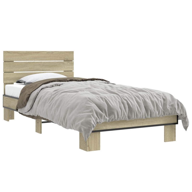 vidaXL Estructura de cama con cabecero Roble Sonoma 80 x 200 cm