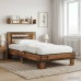 vidaXL Estructura de cama con cabecero Madera envejecida 80 x 200 cm
