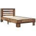 vidaXL Estructura de cama con cabecero Madera envejecida 80 x 200 cm