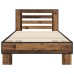 vidaXL Estructura de cama con cabecero Madera envejecida 80 x 200 cm