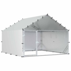 vidaXL Gallinero con Techo Plateado 200 x 200 x 150 cm