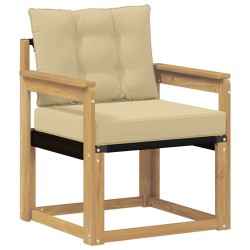 vidaXL Sofá de exterior Madera maciza de acacia y textileno Blanco