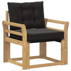 vidaXL Sofá de exterior Madera maciza de acacia y textileno Blanco