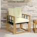 vidaXL Sofá de exterior Madera maciza de acacia y textileno Blanco