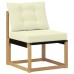 vidaXL Sofá de exterior Madera maciza de acacia y textileno Blanco