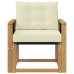 vidaXL Sofá de exterior Madera maciza de acacia y textileno Blanco