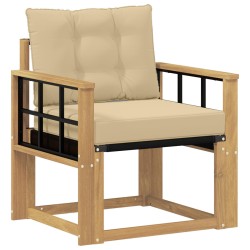 vidaXL Sofá de exterior Madera maciza de acacia y textileno Blanco