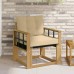vidaXL Sofá de exterior Madera maciza de acacia y textileno Blanco
