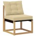 vidaXL Sofá de exterior Madera maciza de acacia y textileno Blanco