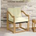 vidaXL Sofá de exterior Madera de Acacia Sólida Blanco y crema