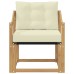vidaXL Sofá de exterior Madera de Acacia Sólida Blanco y crema